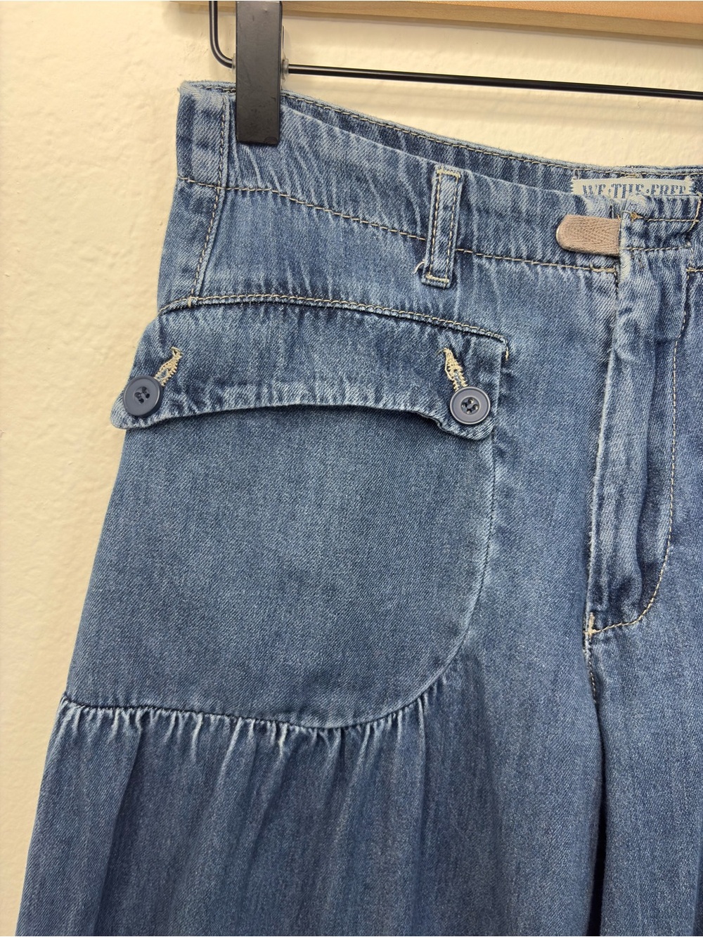 Free People We The Free Lotus Wide Leg Denim Jeans Sz 26 - Picture 3 of 13